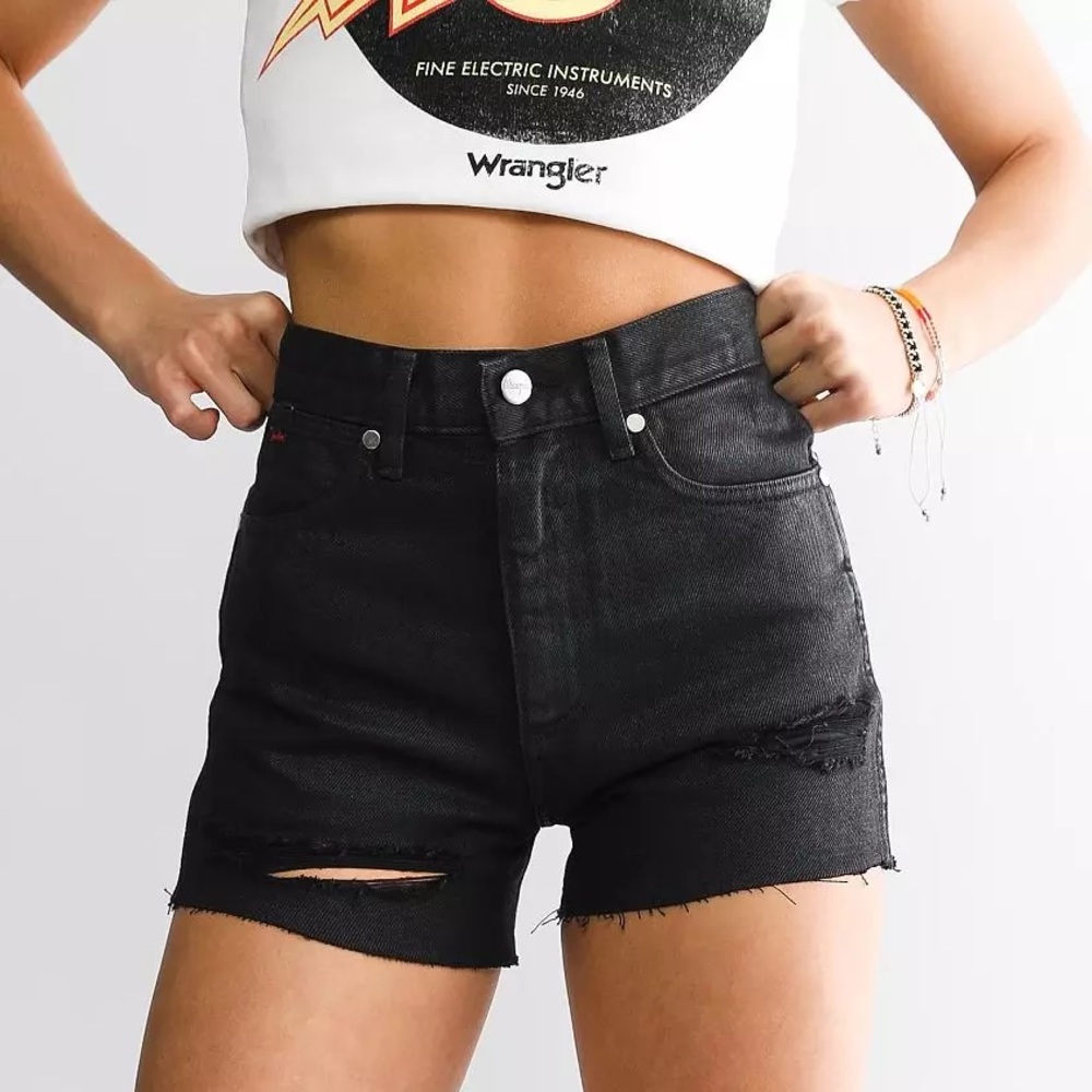WRANGLER X FENDER WOMEN'S HIGH RISE FESTIVAL SHORTS Sz 26 - Picture 11 of 15